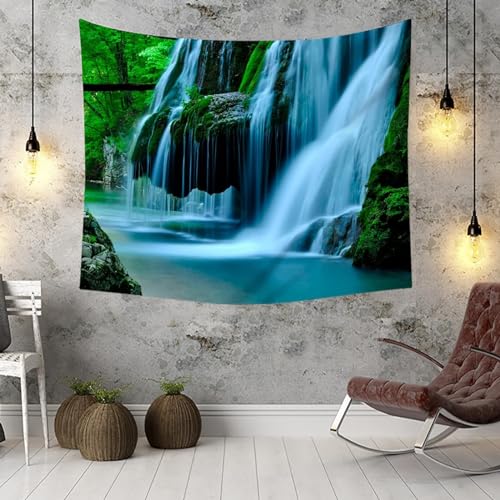 Tenture murale de salon forêt verte et blanche 150 cm - 3