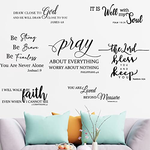 7 Phrases Bible Verse Wall Stickers, Inspirational Wall Sticker, Motivational Quotes Wall Decals, Religious Wall Art Decor For Bedroom, Peel And Stick Vinyl Wall Mural Art For Living Room Bathroom (You Are Never Alone) #TOP25