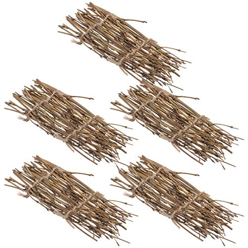 DOITOOL 5Pcs Fada Do Jardim Cerca de Piquete Cerca de Afiação de Madeira Mini Cerca Cercas De Bambu