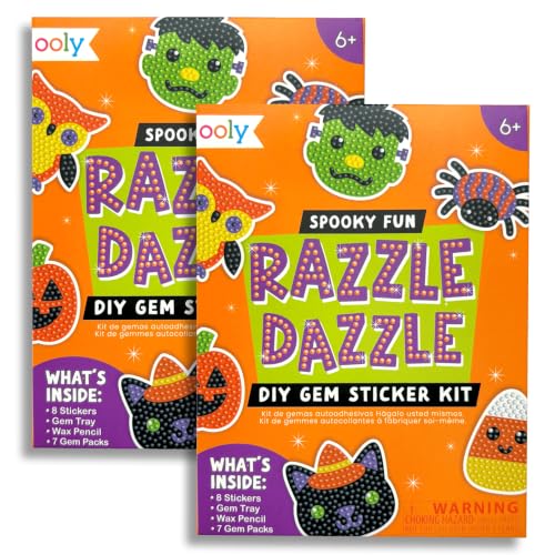 Ooly Razzle Dazzle DIY Gem Sticker Kit - Spooky Fun Halloween 2-Pack...