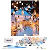 👍 LO QUE OBTENDRÁ: nuestro kit de pintura de bricolaje por números contiene todo lo que necesita para completar esta pintura, que incluye 1 lienzo de textura preimpresa, un juego de pinturas acrílicas, 1 juego de pinceles (incluye 3 piezas), 1 imagen de referencia de trabajos finales. , 1 lupa 3X y 2 ganchos.