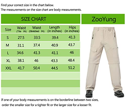 Zooyung Men's Convertible Hiking Pants Quick Dry Cargo Pants Lightweight Tactical Pants For Outdoor Fishing Traveling(Sanyge-Menhikingpants2308Khaki-2-M) #TOP6