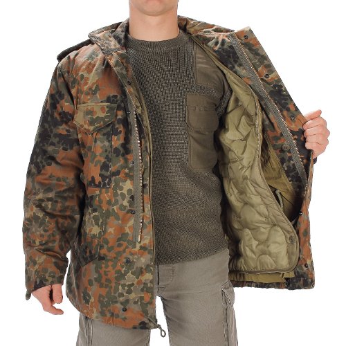 CamoOutdoor Men's Mil-Tec Flecktarn Camouflage M65 Field Jacket Extra Large Green CamoOutdoor Men's Mil-Tec Flecktarn Camouflage M65 Field Jacket Extra Large Green