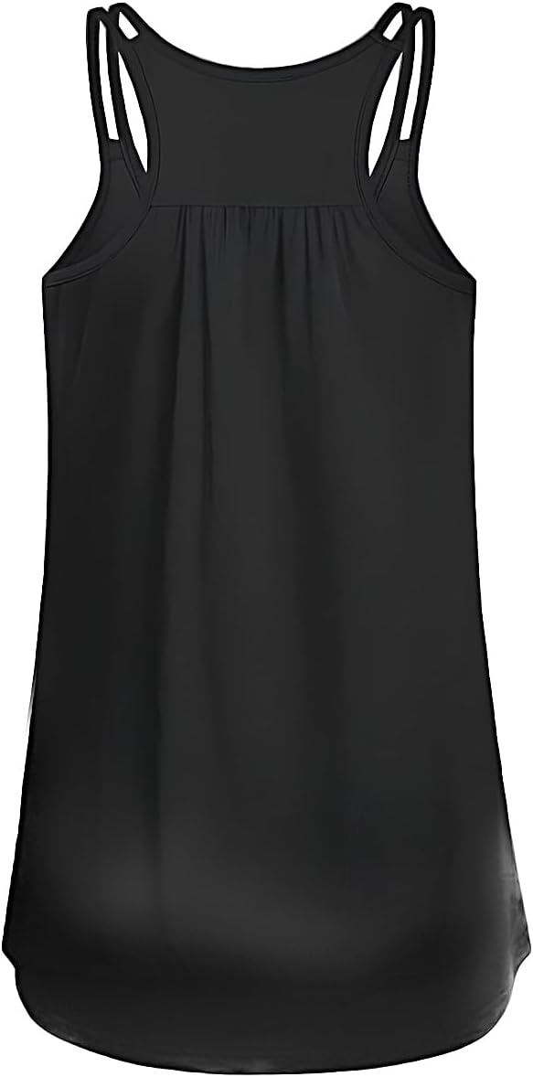 YOFIBARNT Yoga Tops for Women Loose fit Sleeveless Racerback Tank Tops Lightweight Double Spaghetti Strap Workout Camisole - Image 2