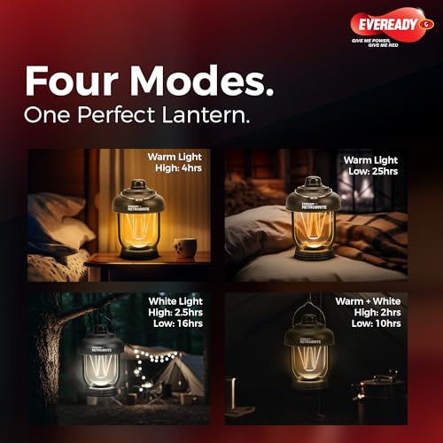 Image of Eveready Retrobrite HL85, Rechargeable Emergency 5W LED Lantern, 4 Lighting Modes, Lightweight & Travel-Friendly, Type-C Charging, Waterproof, 6 Months Warranty, Overcharge & Deep Discharge Protection