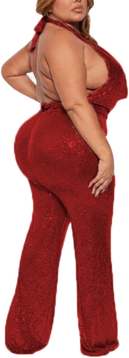 BFFBABY Womens Sexy Sequin Rhinestone Romper Long Sleeves Mesh See Through Jumpsuit Clubwear Bodysuit - Image 3