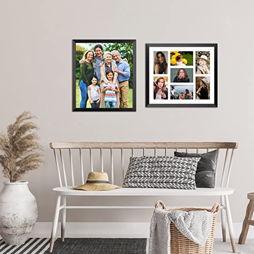 Ksroecud 13.5X15.5 Collage Frame With 7 Openings 4X6 Pictures, Multiple Picture Frame With Mat, Wall Or Tabletop Decor, Black Wood Grain,2 Pack #TOP5