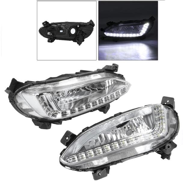 Luces De Circulación Diurna DRL Aptas Para Hyundai Santa Fe IX45 2013 2014 2015 12V Lámpara De Luz Diurna LED Estilo De Coche Blanco 1 Par