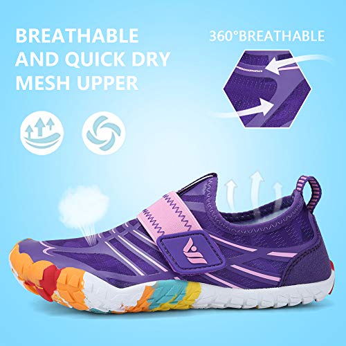 Boys & Girls Water Shoes Sports Aqua Athletic Sneakers Lightweight Sport Shoes(Toddler/Little Kid/Big Kid) U120WZ2001-M.Purple.Pnk-33