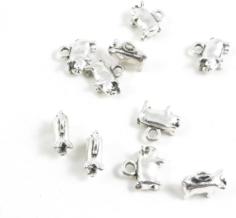 550 Pieces Antique Silver Tone Jewelry Making Charms Pendant Findings Craft Supplies Bulk Lots Arts T8IJ2 Pig Piggy