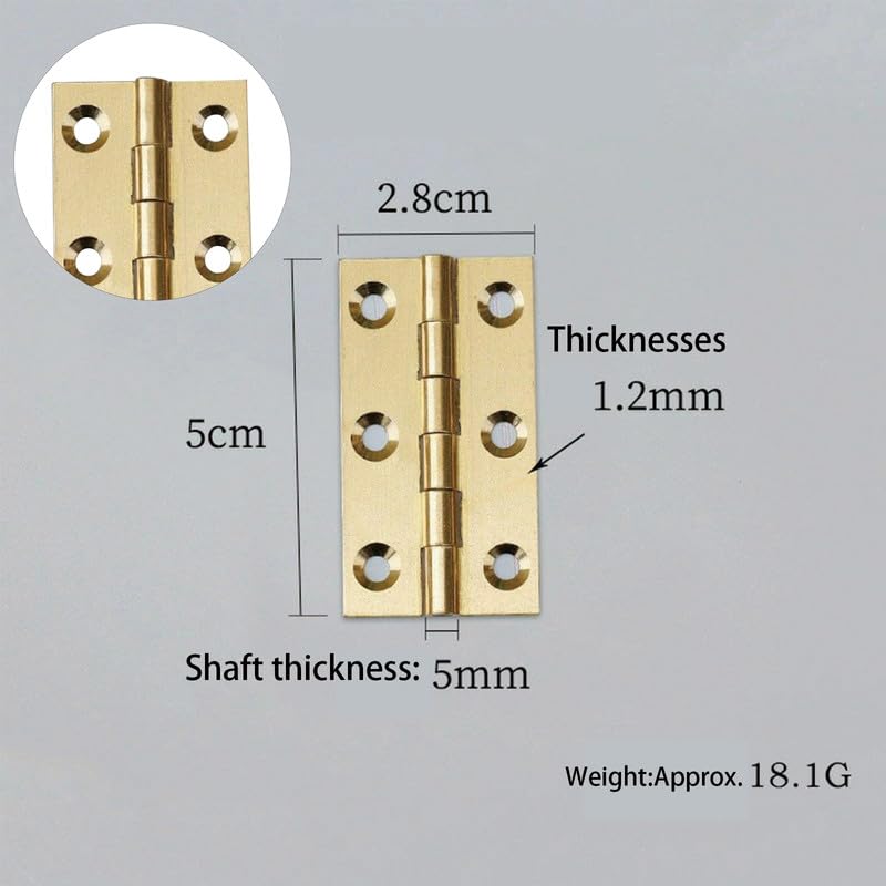 6Pcs Door Hinges,Heavy Duty Brass Folding Hinges for Gate,Window,Drawer 2inch Antique Brass - Image 2
