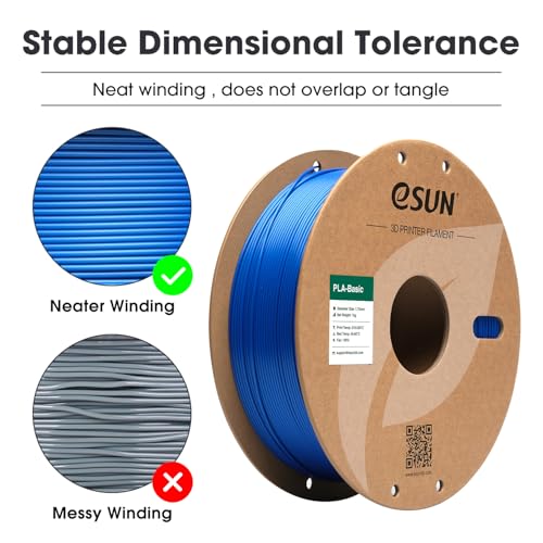 Image of eSUN PLA Basic Filament 1.75mm, 3D Printer Filament High Speed PLA for Fast Printing, 1KG Spool (2.2 LBS) 3D Printing Filament for High Speed 3D Printers, Blue