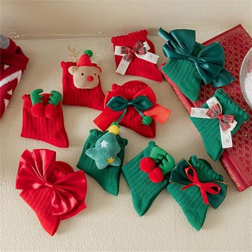 Baby Girls Knee High Socks Soft Knit Ribbed Uniform Princess Bow