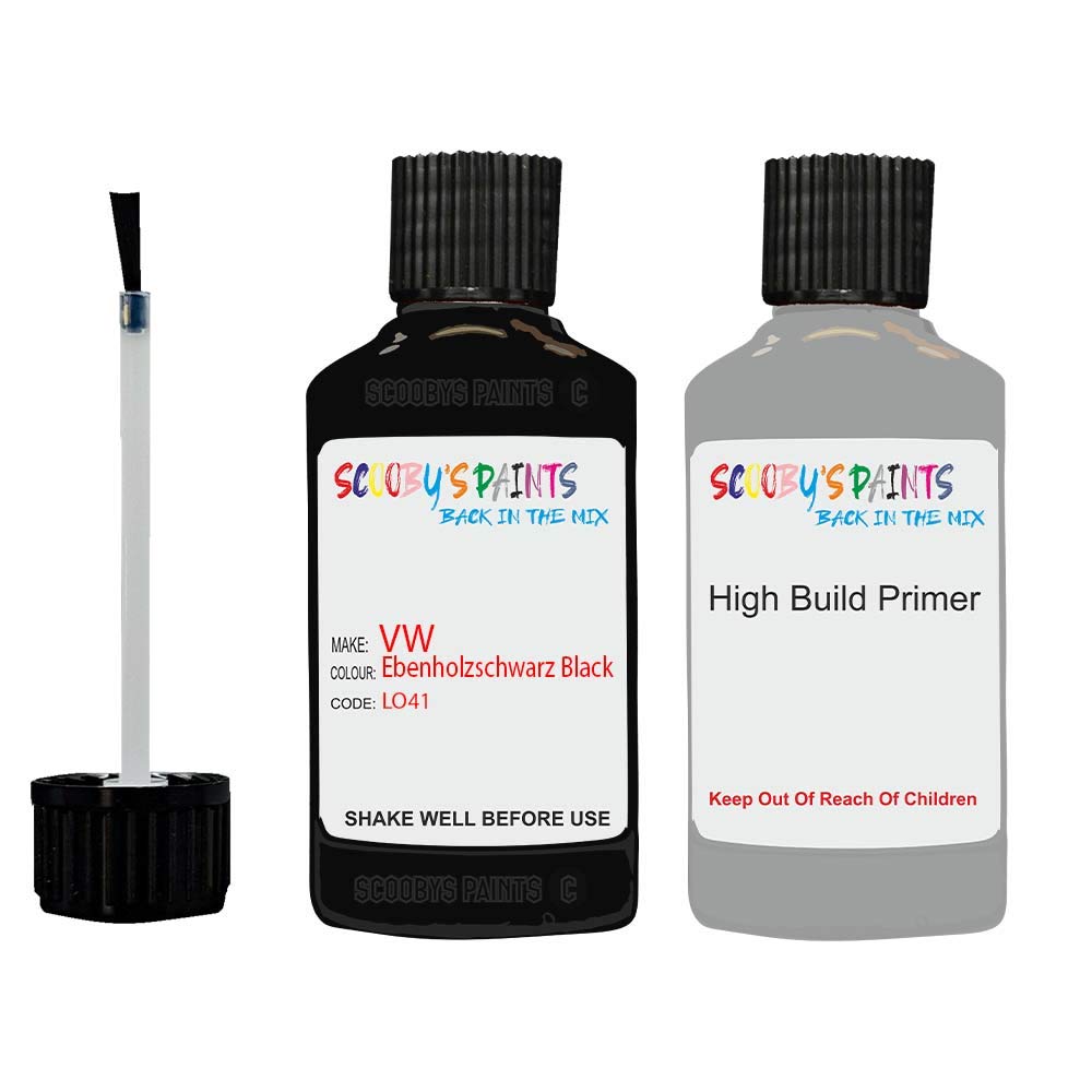 Scoobys Paints Back In The Mix Compatible With Vw Ebenholzschwarz Black L041 Touch Up Paint With Anti Rust Primer