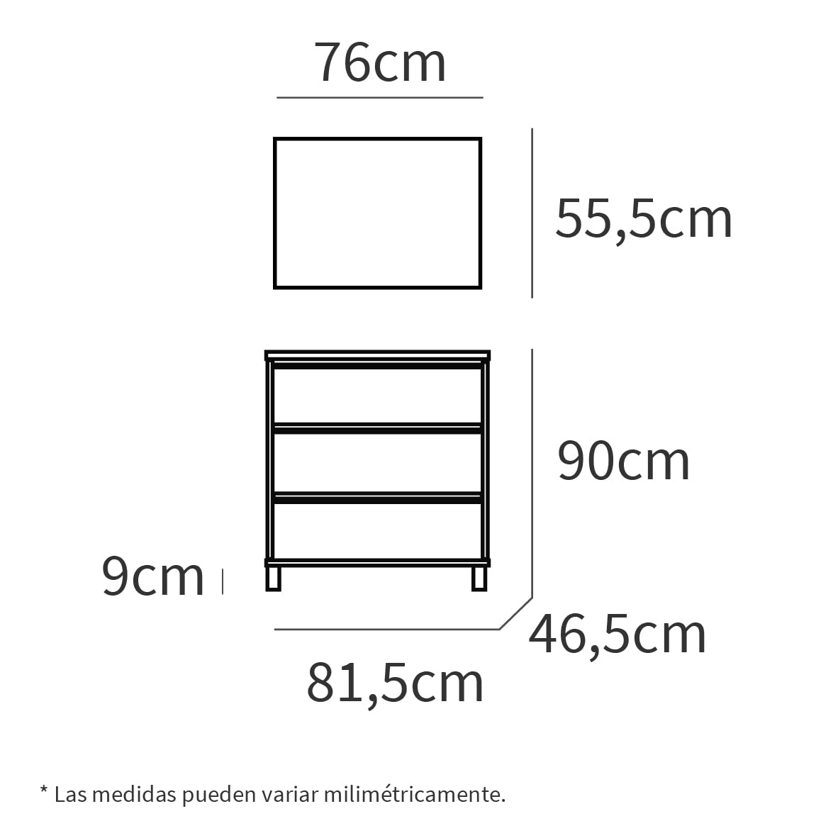 MUEBLES PITARCH | Conjunto Mueble de Baño con Lavabo cerámico y Espejo Incluido, Azul, 3 Cajones, 80cm, Ancho con Patas, Roble Cambrian, para Lavabo encastrado, Estilo Moderno Modelo Kalma