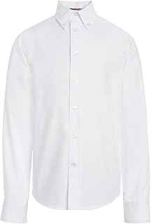 Tommy Hilfiger Boys Long Sleeve Pinpoint Oxford Collar Shirt, School Uniform