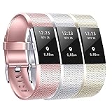 Baaletc Compatible con correa Fitbit Charge 2 (3 unids/paquete), correas de repuesto suaves y cómodas para Fitbit Charge 2