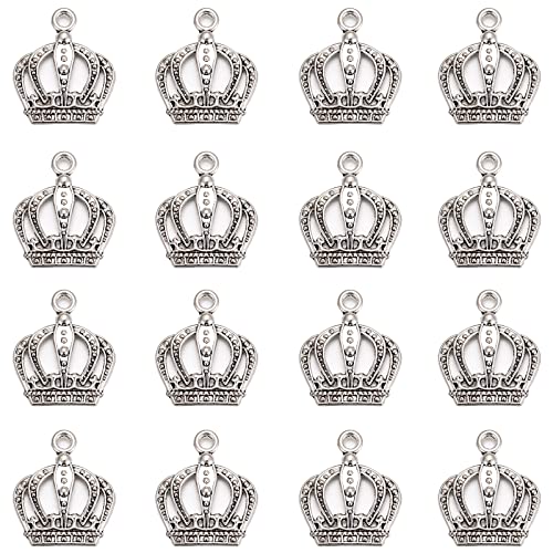30Pcs Antique Silver Plated Crown Charms Pendant Diy Bracelets Necklace Jewelry Making Craft Wholesale 23Mmx20Mm(A244) #TOP18