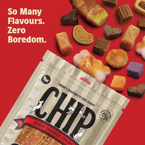 Image of Chip Chops Dog Treats 250g Dog Reward Snack (Chicken Strips, Pack of 3)