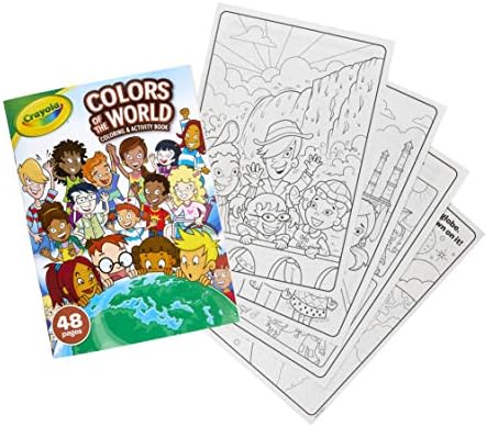 CRAYOLA Colours of the World Activity and Colouring Album, 48 Colouring Pages and Educational Activities, 25-0717
