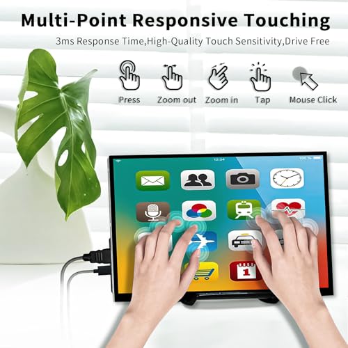 Image of HAMTYSAN Raspberry Pi Touchscreen,10 Inch Monitor HDMI,1024x600 Mini Monitor,16:9 IPS Screen Small Portable Display for Raspberry Pi 400 /4 /3 /2 /Zero /B /B+ Jetson Nano Win11 /10 /8 /7