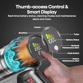 ElecKeys Cordless Vacuum Cleaner, 600W 50000Pa Powerful Vacuum Cleaner, Lightweight Cordless Vacuums with 70Mins Runtime, Anti-Tangle Stick Vacuum Cleaner for Hardwood Floor, Carpet, Pet Hair