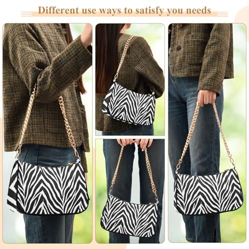 Image of Shoulder Bags for Women Animal Zebra Leopard Cheetah Tiger Print Hobo Tote Handbag Small Clutch Purse with Zipper Closure
