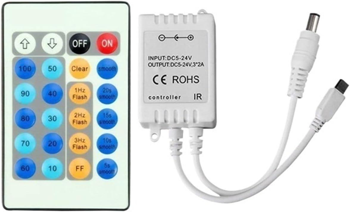 24-key single-color dimmer 5050 light string LED controller brightens strobe gradient DC12V6A