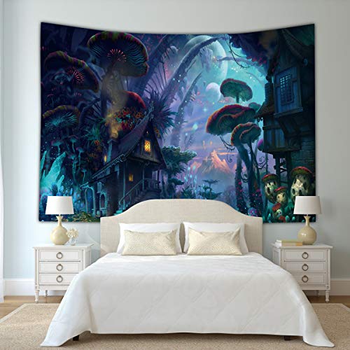 KaO0YaN Wandtapijt, wanddoek, tapijt, sprei, Indian Wall Hanging, Bed Sheet, Comforter Picnic Beach Sheet, Traumwaldhuis… - Afbeelding 5