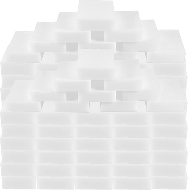 MUKCHAP 100 Pcs Magic Eraser Sponge, Multi-Functional Eraser Sponge, Magic Cleaning Pads for Kitchen Household Cleaning