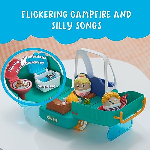 Playskool Weebles My Happy Camper - Weeble Wobble Preschool Toy for Toddlers, Campsite with Lights, Sounds and Song, for Kids Ages 12 Months and Up - Thumbnail 4