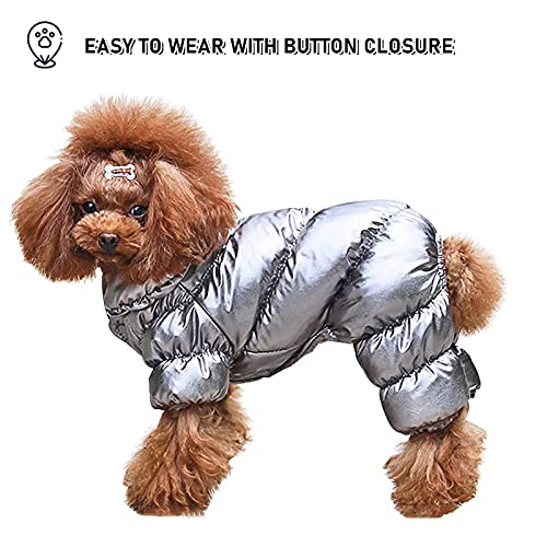 Aofitee Dog Coat, Waterproof Dog Jacket For Winter, Fullbody Dog Coats Snowsuit, Windproof Puppy Down Jacket Puffer Coat, Fleece Winter Vest For Dogs, Cold Weather Dog Coats For Small Dogs, Silver, Xl #TOP1