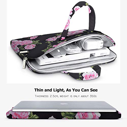 Image of Hseok Laptop Shoulder Bag 13 13.3 14 Inch Case Compatible with MacBook Pro /Neo 14 inch M5 /M4 /M3 /M2 /M1,Mac Air /pro /Neo 13 inch and Most 13 13.3 14 Notebooks,Spill-Resistant Briefcase,Peony