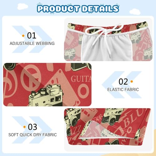 Boys' Swim Trunks Camera Red Quick Dry Beach Board Shorts Kids Bathing Suit 3-10T3
