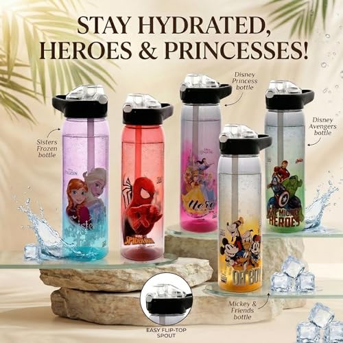 Image of SKi Homeware Sipper Water Bottle 750 ML, for School, Sports, Trek, Travel | Teens and Kids of all age groups | 800 ML, Leakproof, Light Weight, Pop-up Sipper with Handle | Impact FROZEN