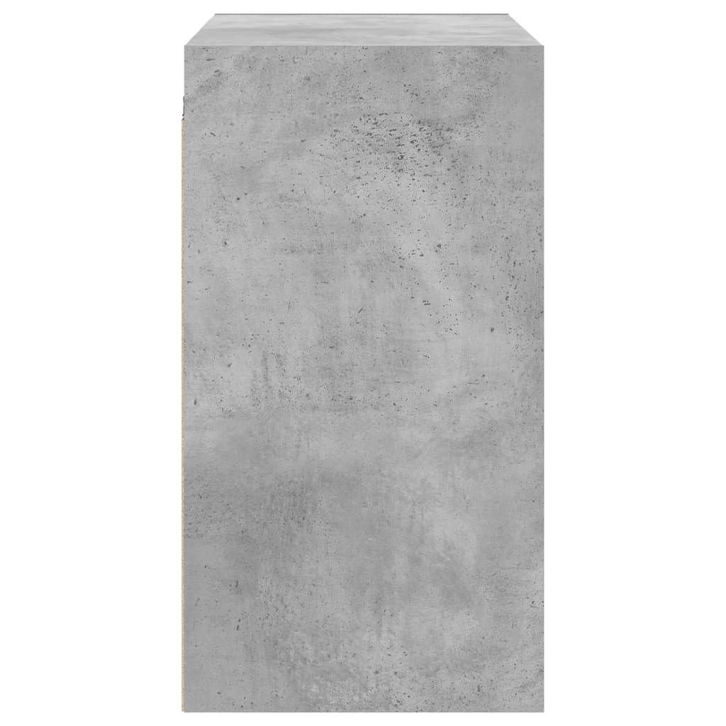 Armadio da parete con ante in vetro, grigio cemento, in legno, 68 x 37 x 68,5 cm, vano porta richiudibile, armadio multiuso per ufficio, corridoio, cantina, officina