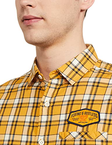Image of Spykar Men's Checked Slim Fit Shirt