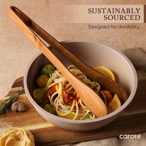 image for CAROTE Wooden Kitchen Utensils Set, Acacia Wood 8pcs Cooking Utensil S
