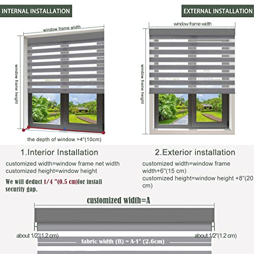Zshine Motorized Zebra Blinds Compatible With Alexa Width (23-95 Inches) Dual Layer Shades Cordless Horizontal Window Blind Customize Size For Home Office(Beige Yellow)… #TOP4