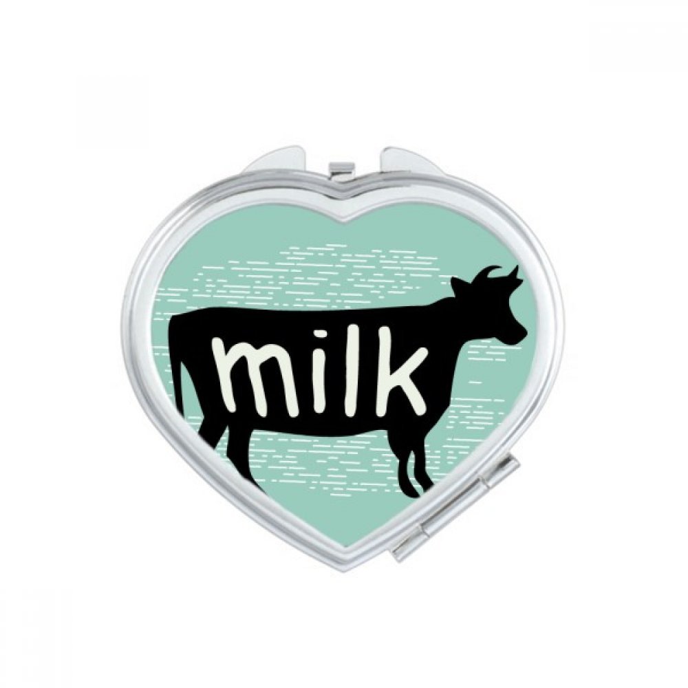 Miroir portable fait à la main au design silhouette de vache noire