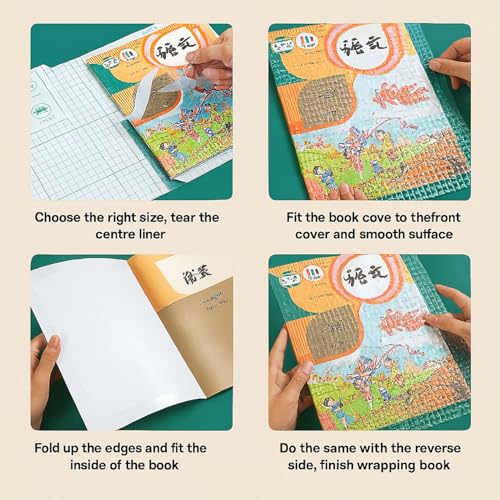 Image of SIGNAMIO 30pcs Set of Self Adhesive Book Cover Wrapping Paper Transparent
