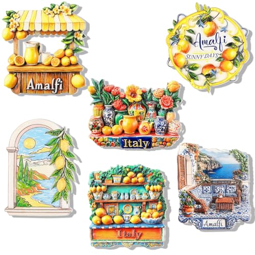 6 imanes italianos de resina diseño limón Amalfi