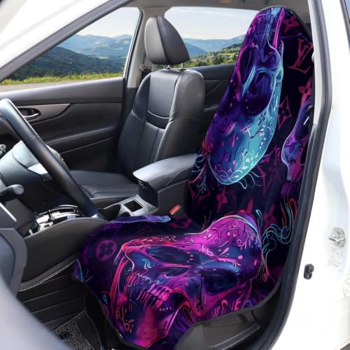 Funda de toalla para asiento de coche delantera, accesorio de rizo con calaveras de estilo gótico