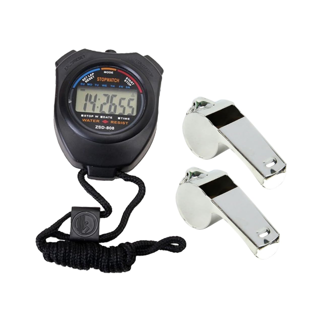 BESPORTBLE Cronometro e Fischietto 3 Pz Cronometro Professionale Timer Elettronico Fischio Gilet Da Pesca a Mosca Cronometri Per Allenatori Sportivo