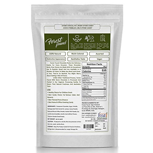 Forest Found Milk Stone Candy Chocolates - Colorful Choco Rock River Stone Candy for Cake Decoration, Cupcakes, and Gifting, Made with Natural Ingredients (400g)