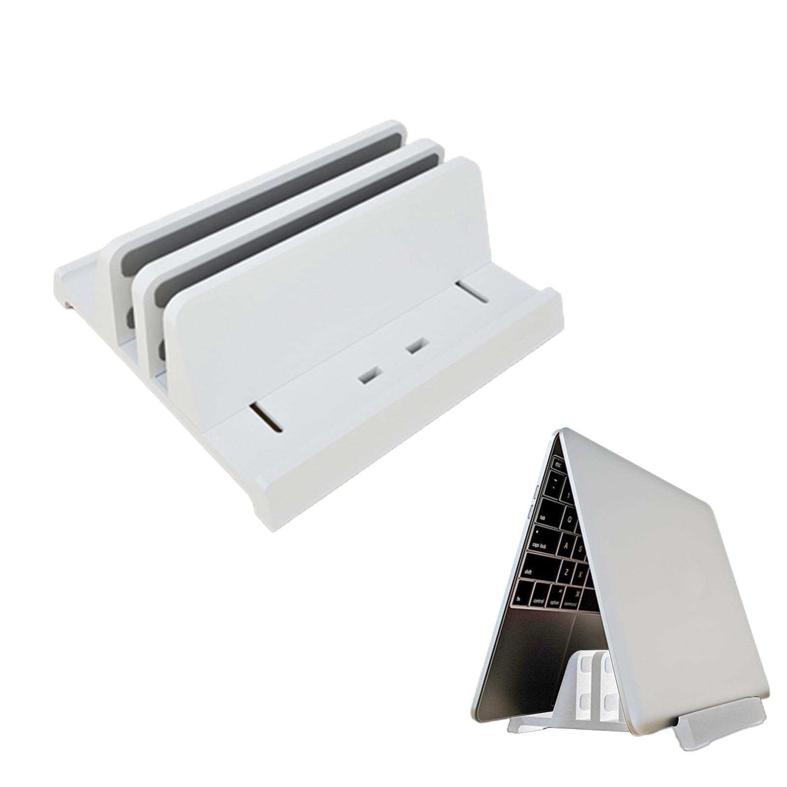 Bavokon Vertical Desktop Stand | Laptop Vertical Stand Organizer - Slot Laptop Computer Holder Desktop Stand Compatible with Laptops, Tablets, and Phones