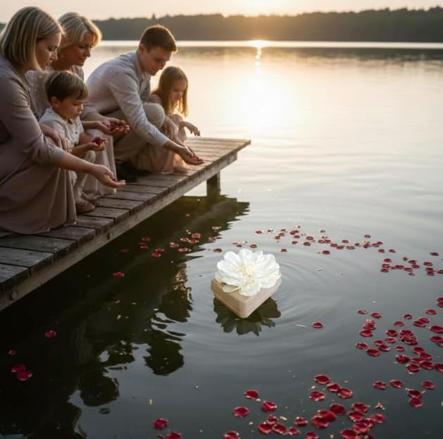 Dried Rose Petal Memorial Bags – Biodegradable Ceremony Set for Ash Scattering (3 Pack) – Funeral & Celebration of Life Supplies