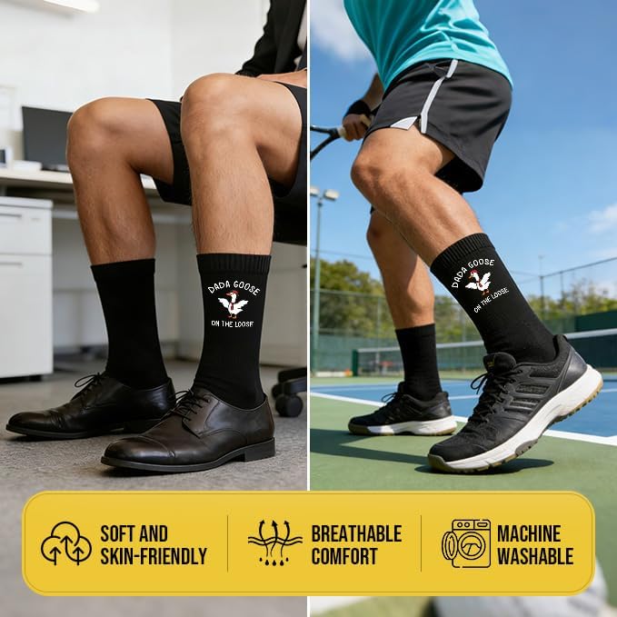 Funny Father Dad Socks, Crew Socks for Men, Fathers Days Gifts Birthday Gifts for Men