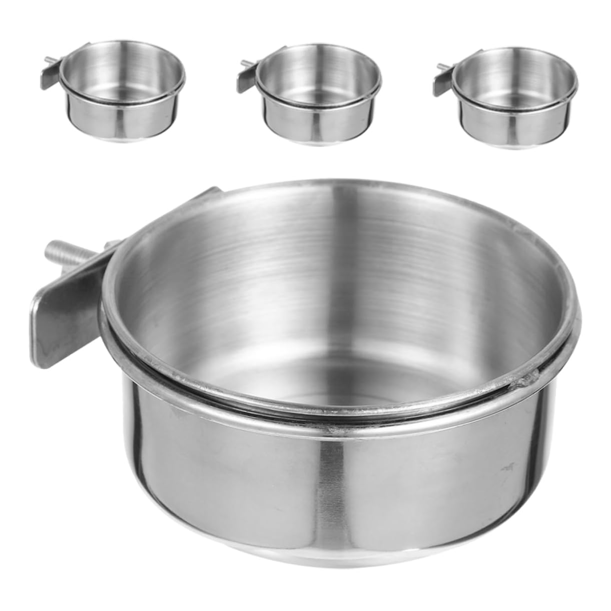 ibasenice Bol de Nourriture pour Oiseaux et Mangeoire Suspendue 4 Pièces en Acier Inoxydable Résistant la Rouille Tasse Détachable pour Perroquets pour Cage à Oiseaux