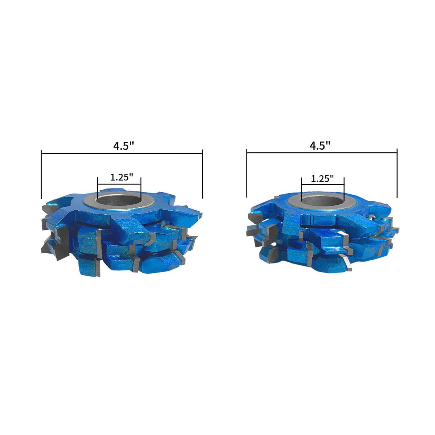 8 PCS Shaper Cutter Set 6-Wing Stile & Rail Flooring With Carbide tipped, Cutting Height for Wood Thickness 5/8" to 7/8" with Bore 1-1/4" Heavy-Duty Woodworking Shaper